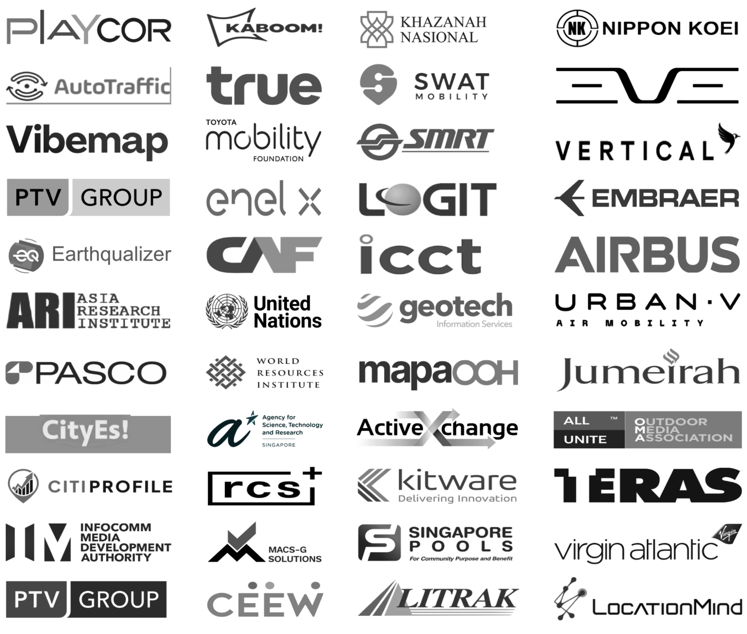 Logos of private sector and enterprise customers of CityData.AI
