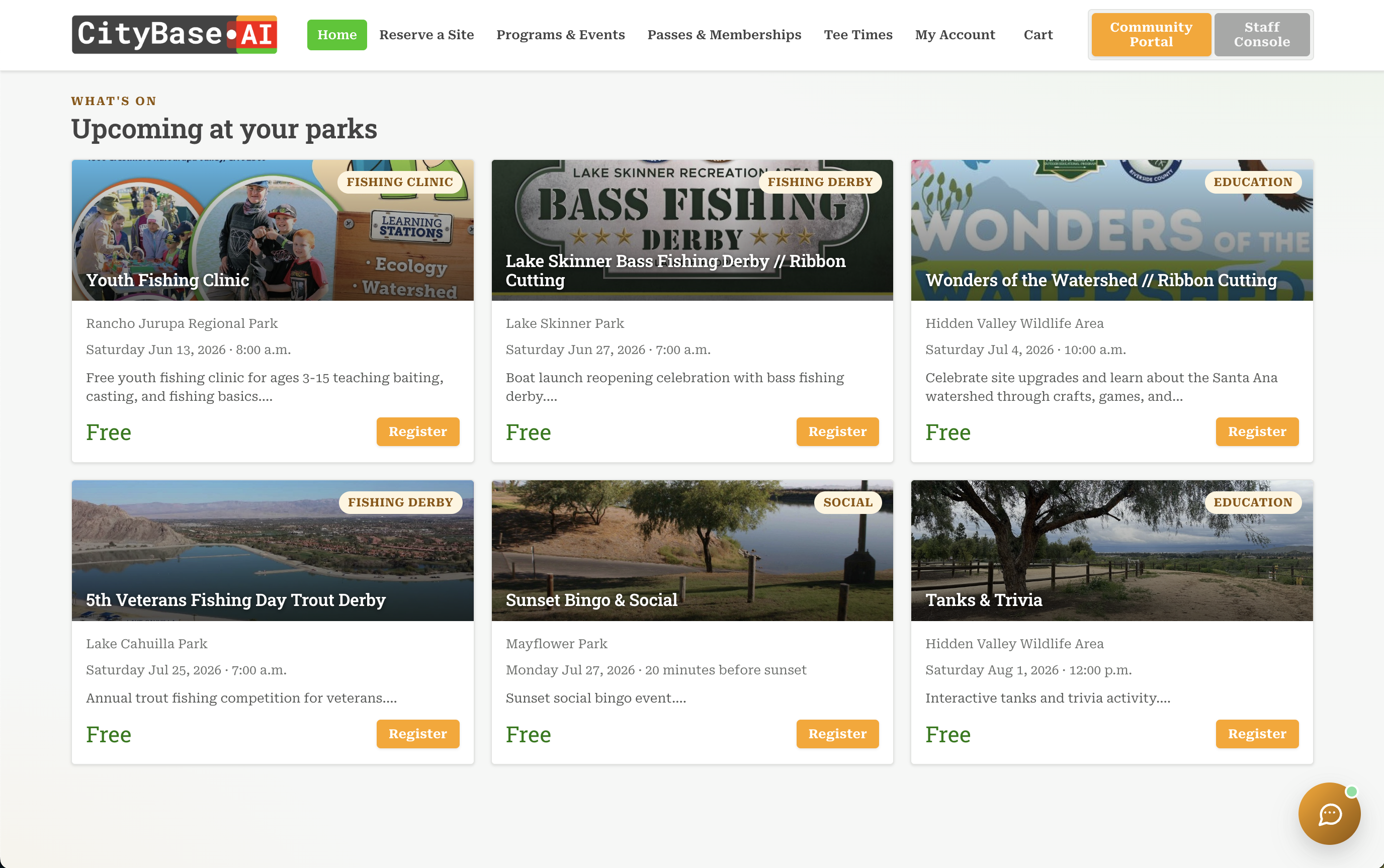 Events calendar and what's-on feed in CityBase