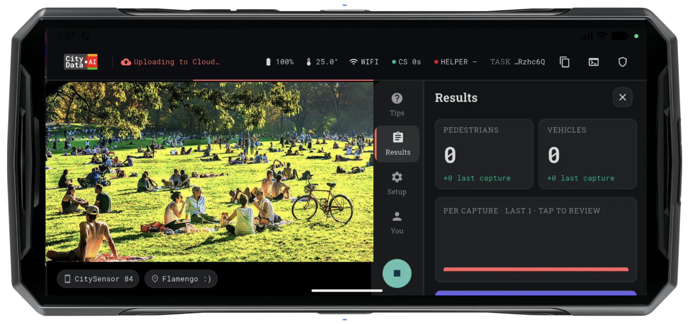 Real-time on-screen counts in CitySurvey