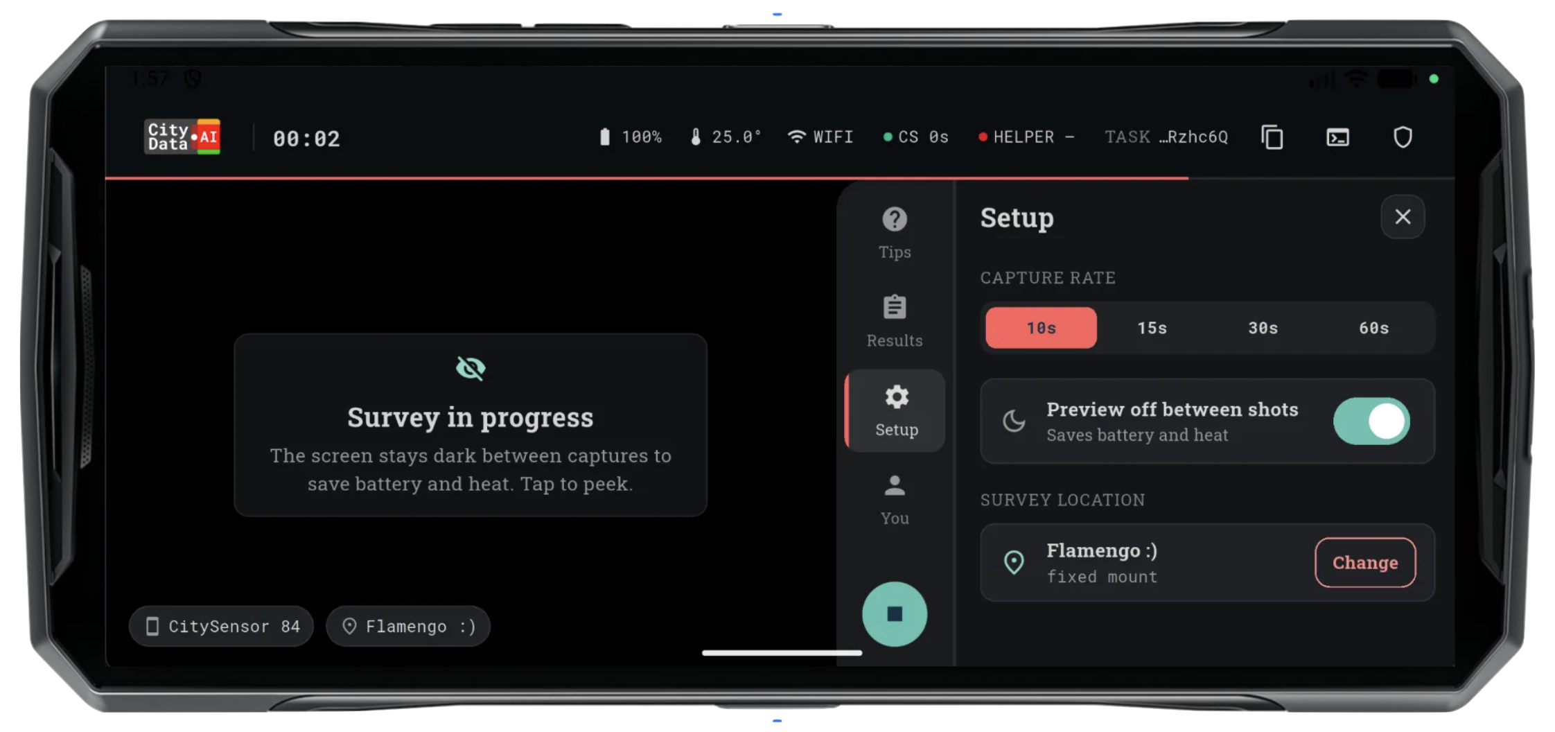Configurable survey frequency in CitySurvey
